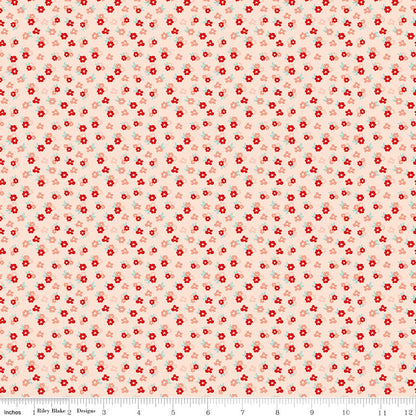 You & Me Tossed Floral Pink Riley Blake Designs Quilting Cotton Fabric by the Yard - Ray of Sonshine Design