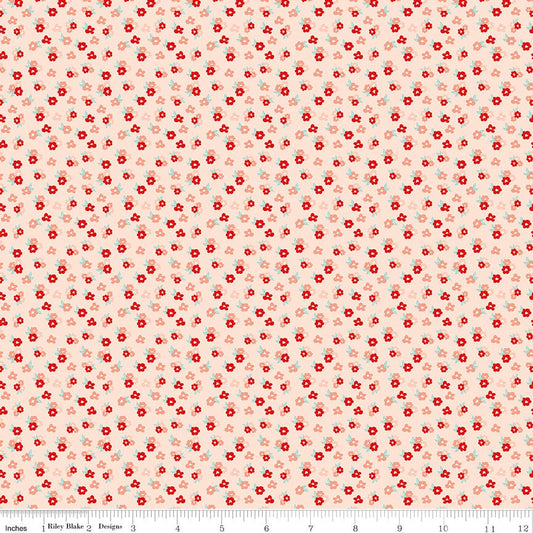 You & Me Tossed Floral Pink Riley Blake Designs Quilting Cotton Fabric by the Yard - Ray of Sonshine Design
